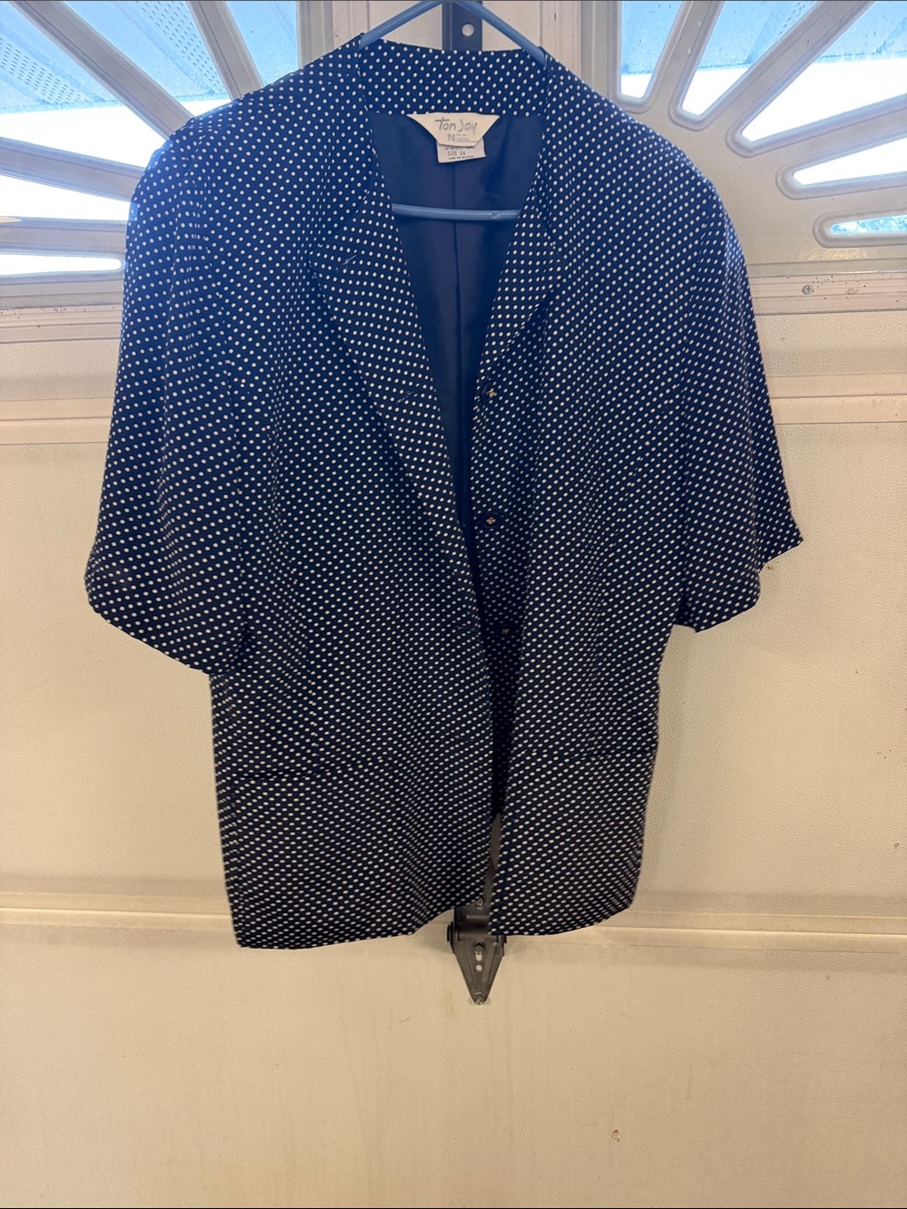TanJay Navy and White Polka Dot skirt and jacket - Picture 2 of 5